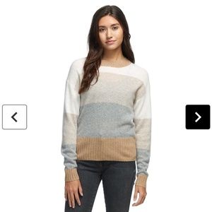 White Warren Stripe Cashmere Sweater M